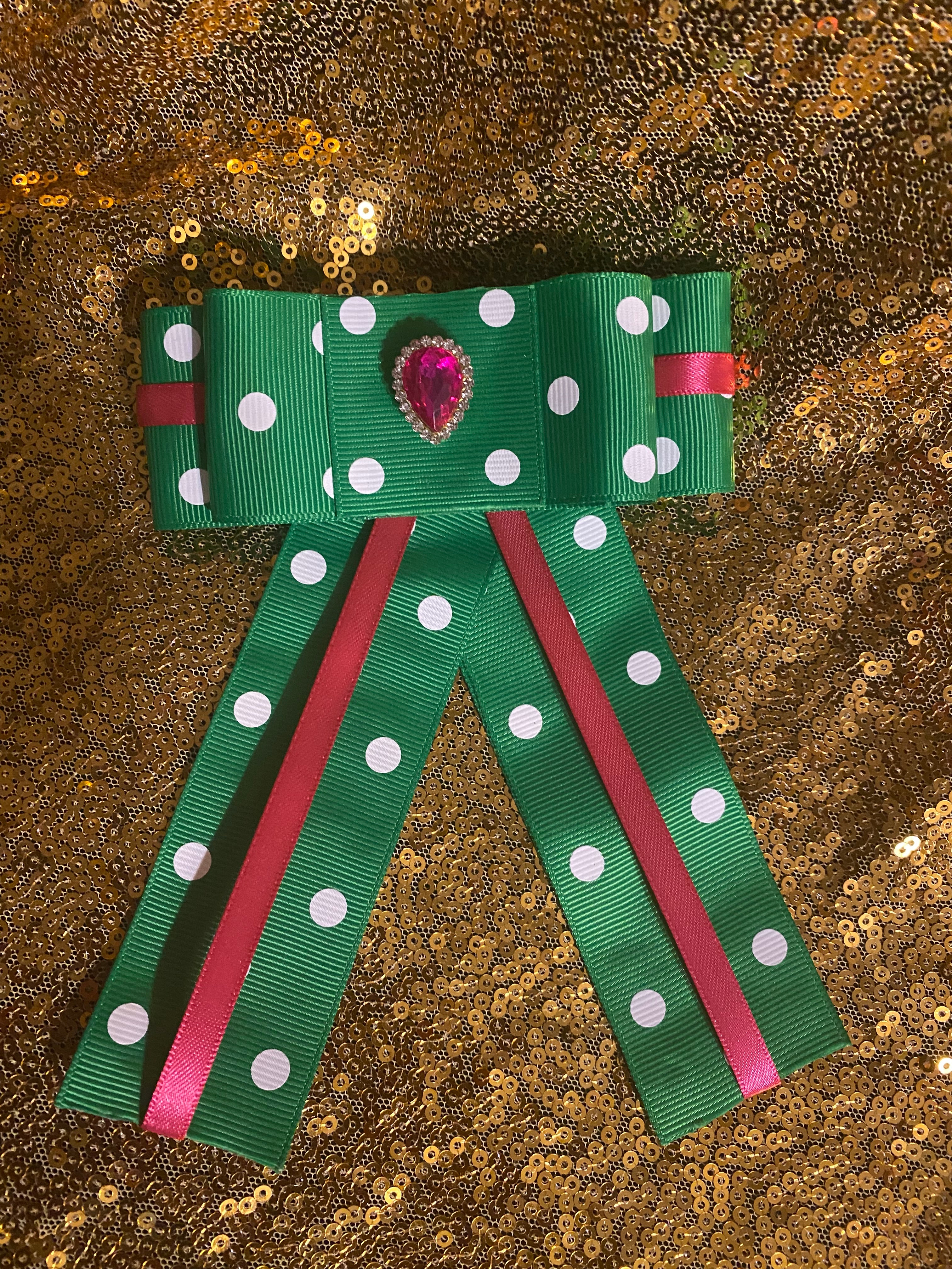 I Am Creative: Mommy’s Green & Hot Pink Polka Dot BowTie