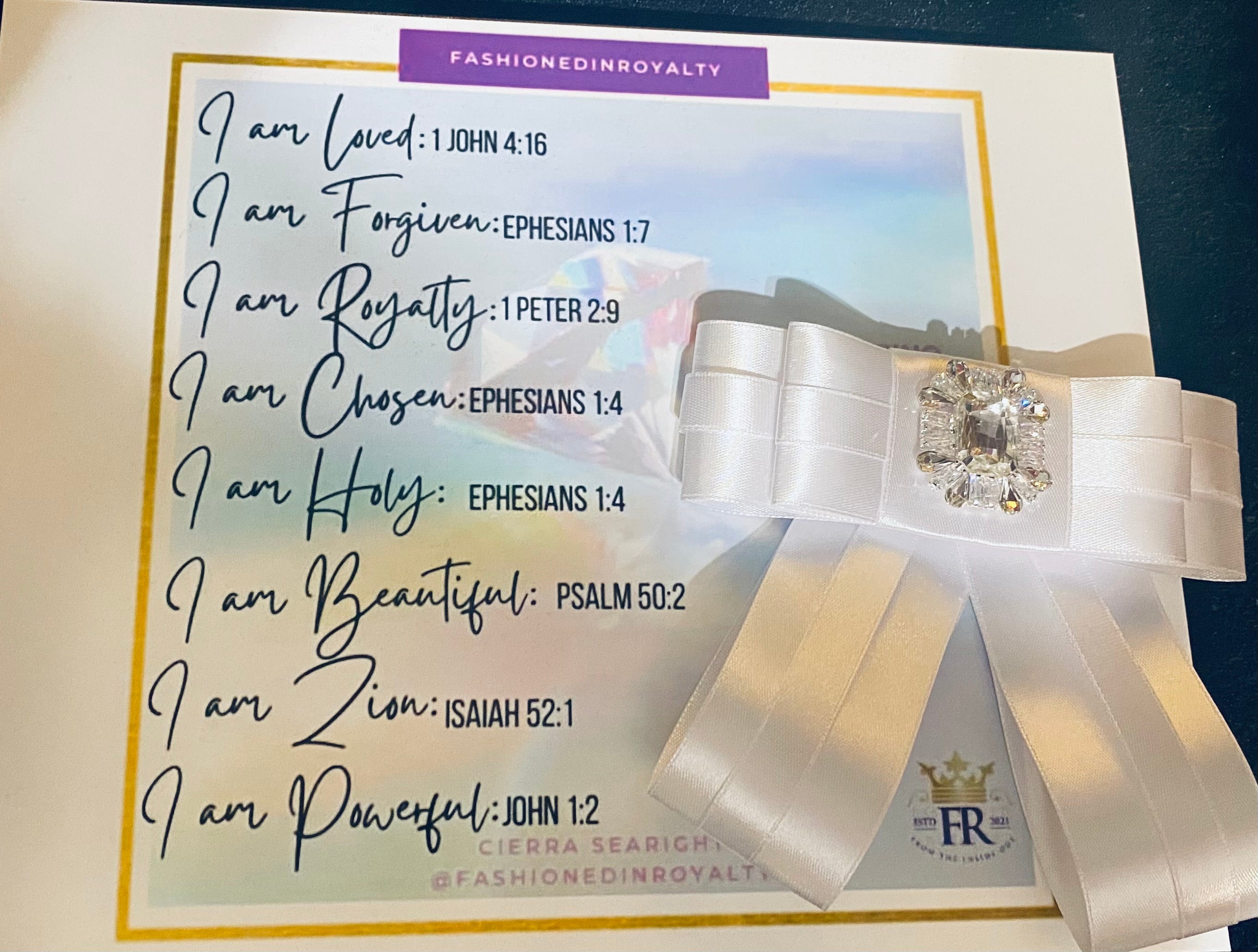 I Am Holy too: Daughter’s White Bowtie