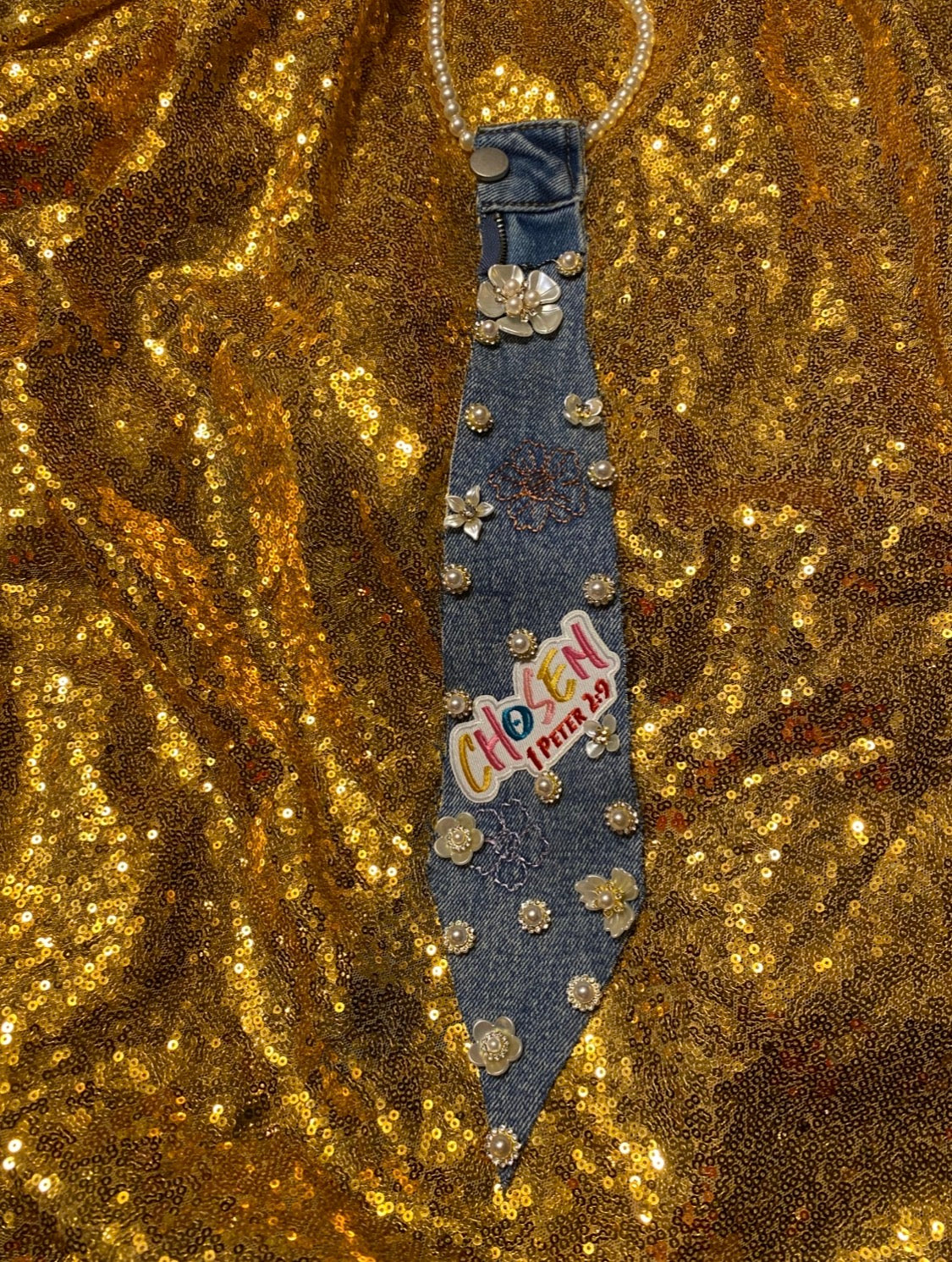 I Am Chosen! Custom made floral bling bow tie